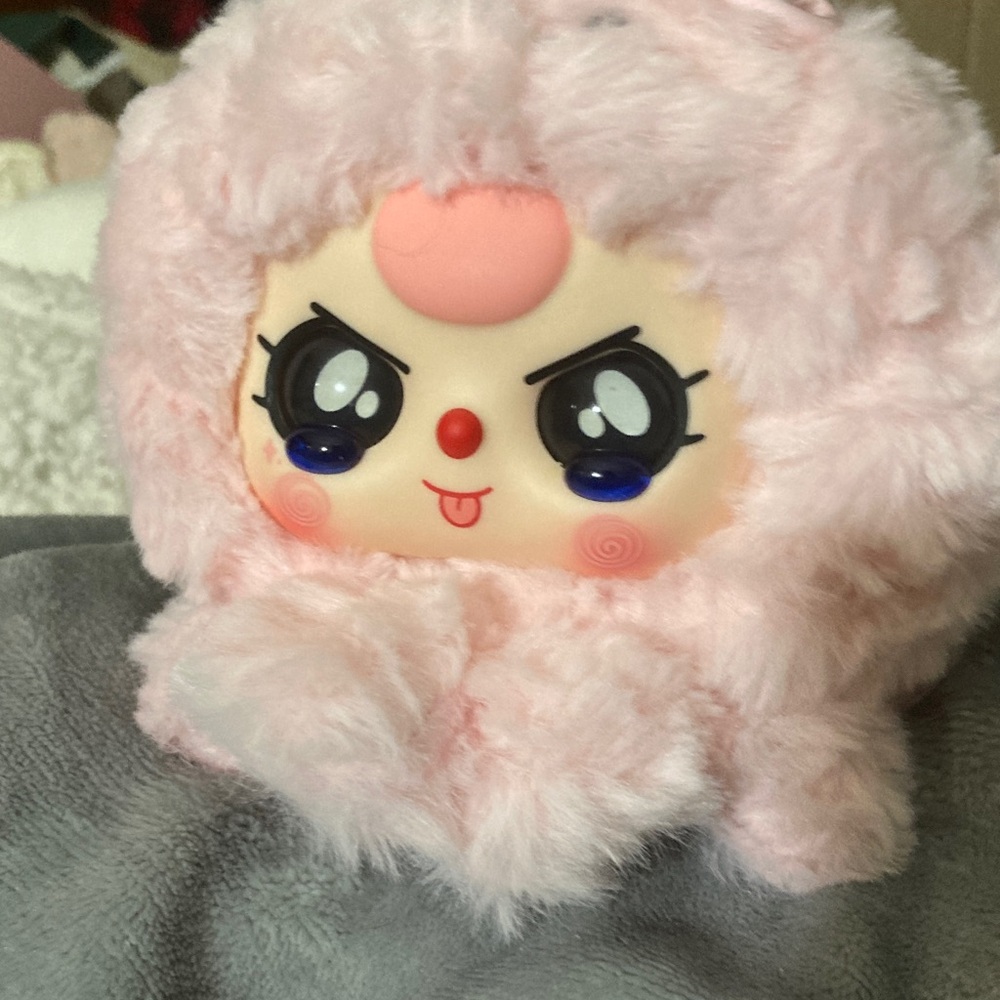 Plush Pink Cute Character Stuffed Animal - Soft Pink Fluffy Comfort Toy